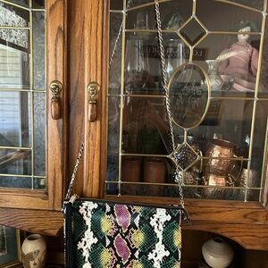 Multicolor Snake Print Crossbody Bag